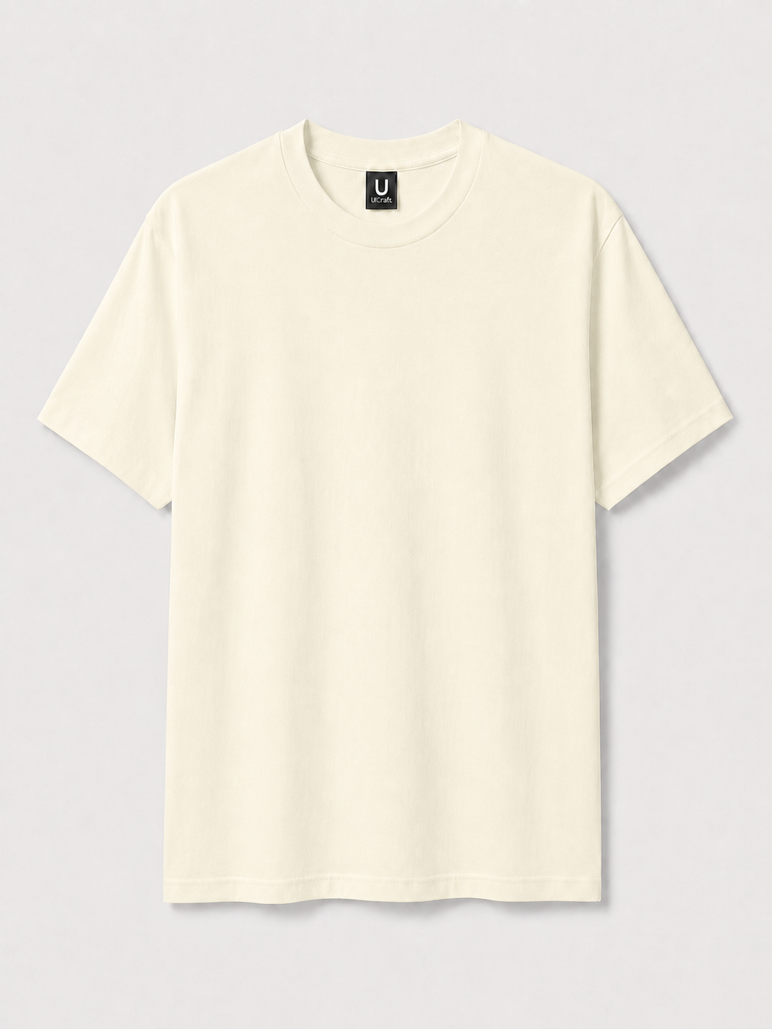 T-shirt ultra coton unisexe personnalisable UCraft beige naturel vue de face