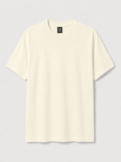 T-shirt ultra coton unisexe personnalisable UCraft beige naturel vue de face