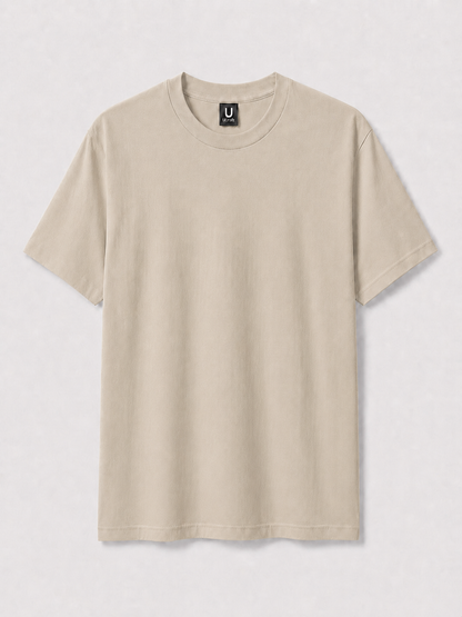 T-shirt ultra coton unisexe personnalisable UCraft beige sable vue de face
