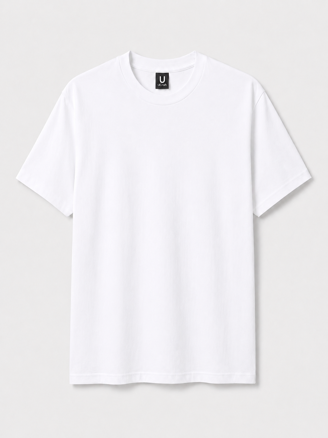 T-shirt ultra coton unisexe personnalisable UCraft blanc vue de face