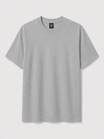 T-shirt ultra coton unisexe personnalisable UCraft gris athlétique vue de face
