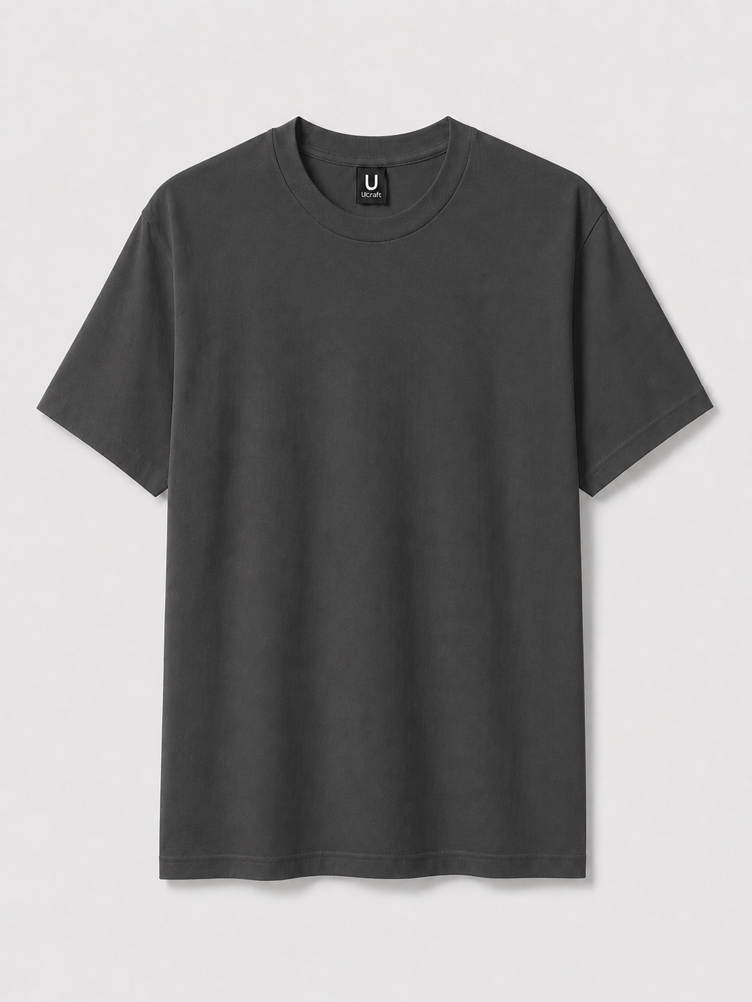 T-shirt ultra coton unisexe personnalisable UCraft gris charbon vue de face