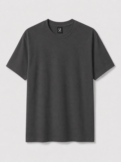 T-shirt ultra coton unisexe personnalisable UCraft gris charbon vue de face