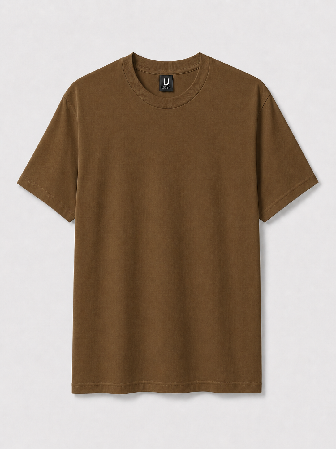 T-shirt ultra coton unisexe personnalisable UCraft marron vue de face