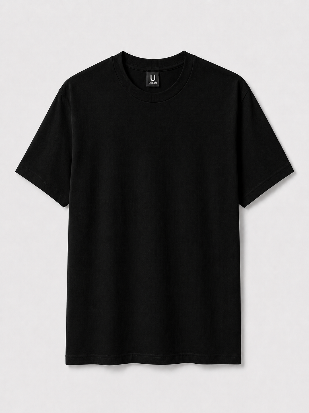 T-shirt ultra coton unisexe personnalisable UCraft noir vue de face