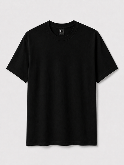 T-shirt ultra coton unisexe personnalisable UCraft noir vue de face