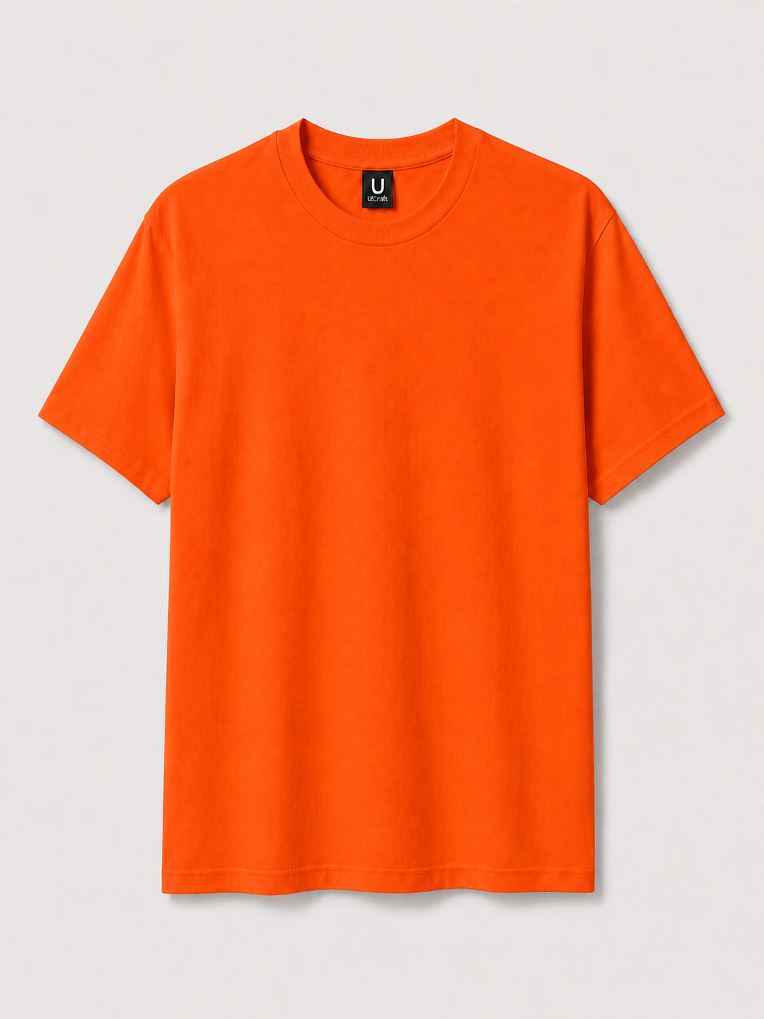 T-shirt ultra coton unisexe personnalisable UCraft orange sécurité vue de face