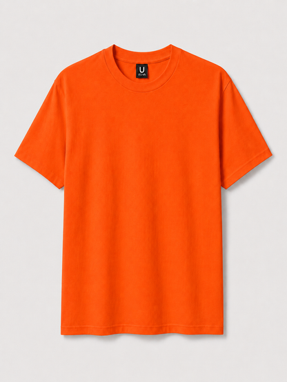 T-shirt ultra coton unisexe personnalisable UCraft orange sécurité vue de face