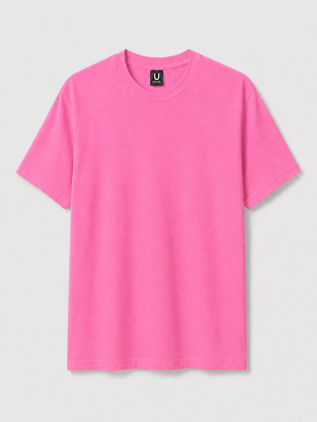 T-shirt ultra coton unisexe personnalisable UCraft rose sécurité vue de face