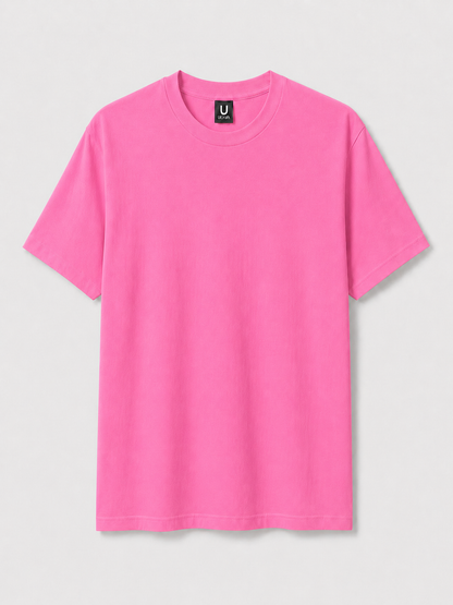 T-shirt ultra coton unisexe personnalisable UCraft rose sécurité vue de face